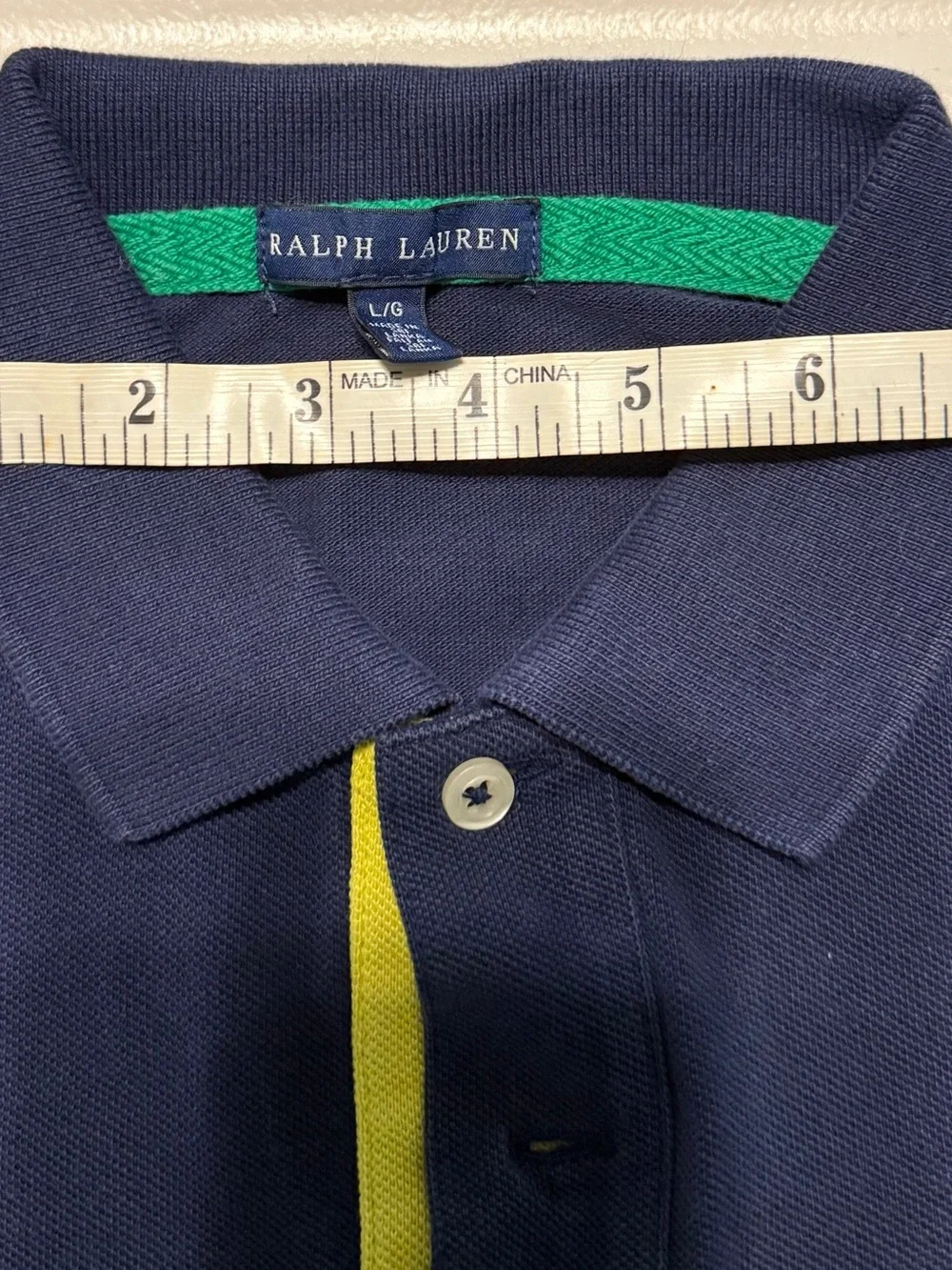 Ralph Lauren Navy Polo with Green Trim